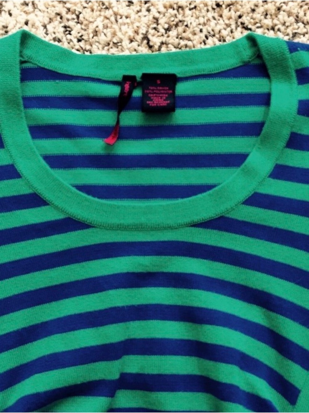 Striped Crewneck Sweater in Green & Blue